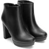 image:imageDREAM PAIRS Womens Stomp High Heel Ankle BootsBlackPu