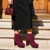 image:imageDREAM PAIRS Womens Stomp High Heel Ankle BootsBurgundy