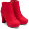 image:imageDREAM PAIRS Womens Stomp High Heel Ankle BootsRed