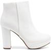 image:imageDREAM PAIRS Womens Stomp High Heel Ankle BootsWhitePu