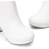 image:imageDREAM PAIRS Womens Stomp High Heel Ankle BootsWhitePu