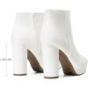 image:imageDREAM PAIRS Womens Stomp High Heel Ankle BootsWhitePu
