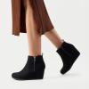 image:imageDREAM PAIRS Womens Suede Low Wedges Ankle BootsBlackSuede