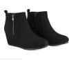 image:imageDREAM PAIRS Womens Suede Low Wedges Ankle BootsBlackSuede