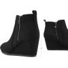 image:imageDREAM PAIRS Womens Suede Low Wedges Ankle BootsBlackSuede