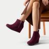 image:imageDREAM PAIRS Womens Suede Low Wedges Ankle BootsBurgundySuede