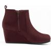 image:imageDREAM PAIRS Womens Suede Low Wedges Ankle BootsBurgundySuede