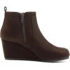image:imageDREAM PAIRS Womens Suede Low Wedges Ankle BootsCoffeeSuede