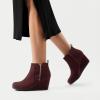 image:imageDREAM PAIRS Womens Suede Low Wedges Ankle BootsCoffeeSuede