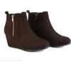 image:imageDREAM PAIRS Womens Suede Low Wedges Ankle BootsCoffeeSuede