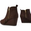 image:imageDREAM PAIRS Womens Suede Low Wedges Ankle BootsCoffeeSuede