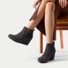 image:imageDREAM PAIRS Womens Suede Low Wedges Ankle BootsGreySuede