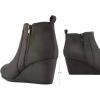 image:imageDREAM PAIRS Womens Suede Low Wedges Ankle BootsGreySuede