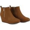 image:imageDREAM PAIRS Womens Suede Low Wedges Ankle BootsTanSuede