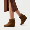 image:imageDREAM PAIRS Womens Suede Low Wedges Ankle BootsTanSuede