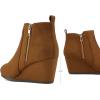 image:imageDREAM PAIRS Womens Suede Low Wedges Ankle BootsTanSuede
