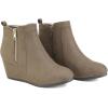 image:imageDREAM PAIRS Womens Suede Low Wedges Ankle BootsTaupeSuede