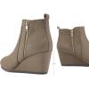 image:imageDREAM PAIRS Womens Suede Low Wedges Ankle BootsTaupeSuede
