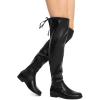 image:imageDREAM PAIRS Womens Thigh High Boots Low Block Heel Casual Fashion Over the Knee BootsBlackpu