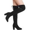 image:imageDREAM PAIRS Womens Thigh High Over The Knee Fashion Boots Block Mid Heel Long Sexy Faux Fur BootsBlack