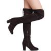 image:imageDREAM PAIRS Womens Thigh High Over The Knee Fashion Boots Block Mid Heel Long Sexy Faux Fur BootsBrown