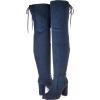 image:imageDREAM PAIRS Womens Thigh High Over The Knee Fashion Boots Block Mid Heel Long Sexy Faux Fur BootsDark Blue
