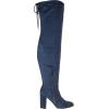 image:imageDREAM PAIRS Womens Thigh High Over The Knee Fashion Boots Block Mid Heel Long Sexy Faux Fur BootsDark Blue