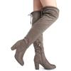 image:imageDREAM PAIRS Womens Thigh High Over The Knee Fashion Boots Block Mid Heel Long Sexy Faux Fur BootsKhaki