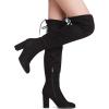 image:imageDREAM PAIRS Womens Thigh High Over The Knee Fashion Boots Block Mid Heel Long Sexy Faux Fur BootsShooblack