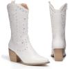 image:imageDREAM PAIRS Womens Western Cowboy boots Mid Calf Cowgirl boot Pullon