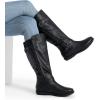 image:imageDREAM PAIRS Womens Wide Calf Knee High Faux FurLined Flat Fashion Winter Boots with Side ZipperBlack