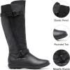 image:imageDREAM PAIRS Womens Wide Calf Knee High Faux FurLined Flat Fashion Winter Boots with Side ZipperBlack
