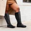image:imageDREAM PAIRS Womens Wide Calf Knee High Faux FurLined Flat Fashion Winter Boots with Side ZipperBlack