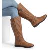 image:imageDREAM PAIRS Womens Wide Calf Knee High Faux FurLined Flat Fashion Winter Boots with Side ZipperCamel