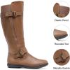 image:imageDREAM PAIRS Womens Wide Calf Knee High Faux FurLined Flat Fashion Winter Boots with Side ZipperCamel
