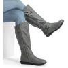 image:imageDREAM PAIRS Womens Wide Calf Knee High Faux FurLined Flat Fashion Winter Boots with Side ZipperGrey
