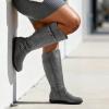 image:imageDREAM PAIRS Womens Wide Calf Knee High Faux FurLined Flat Fashion Winter Boots with Side ZipperGrey