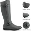 image:imageDREAM PAIRS Womens Wide Calf Knee High Faux FurLined Flat Fashion Winter Boots with Side ZipperTracewidecalfgrey