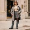 image:imageDREAM PAIRS Womens Wide Calf Knee High Faux FurLined Flat Fashion Winter Boots with Side ZipperWideCalfGrey