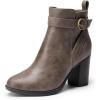 image:imageDREAM PAIRS Womens Chunky High Heel Ankle Boots Round Toe Fall Short Booties ShoesTaupepu