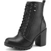 image:imageDREAM PAIRS Womens Combat Ankle Boots Chunky Heel Lace up Fashion Heeled BootiesBlack