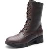 image:imageDREAM PAIRS Womens Combat Mid Calf BootsDark Brown