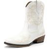 image:imageDREAM PAIRS Womens Cowboy Cowgirl Western Ankle Boots Low Chunky Heels Square Toe Fall Short Booties ShoesWhite