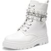 image:imageDREAM PAIRS Womens Fashion Platform Combat Boots Lace Up Lug Sole Goth Ankle Booties ShoesWhite
