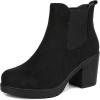 image:imageDREAM PAIRS Womens High Chunky Heel Chelsea Ankle Boots Slip On Elastic Fall Heeled Booties ShoesBlack