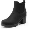 image:imageDREAM PAIRS Womens High Chunky Heel Chelsea Ankle Boots Slip On Elastic Fall Heeled Booties ShoesBlackPu