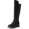 image:imageDREAM PAIRS Womens Knee High Boots Comfortable Platform Round Toe Stretch Boots for WomenBlacksuede