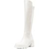 image:imageDREAM PAIRS Womens Knee High Boots Comfortable Platform Round Toe Stretch Boots for WomenWhite