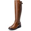 image:imageDREAM PAIRS Womens Knee High Boots Wide Calf Low Heel Riding Boots Fall Tall Boots for WomenTan