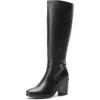 image:imageDREAM PAIRS Womens KneeHigh Boots Comfortable Chunky Block Heel Side ZipperBlackpu